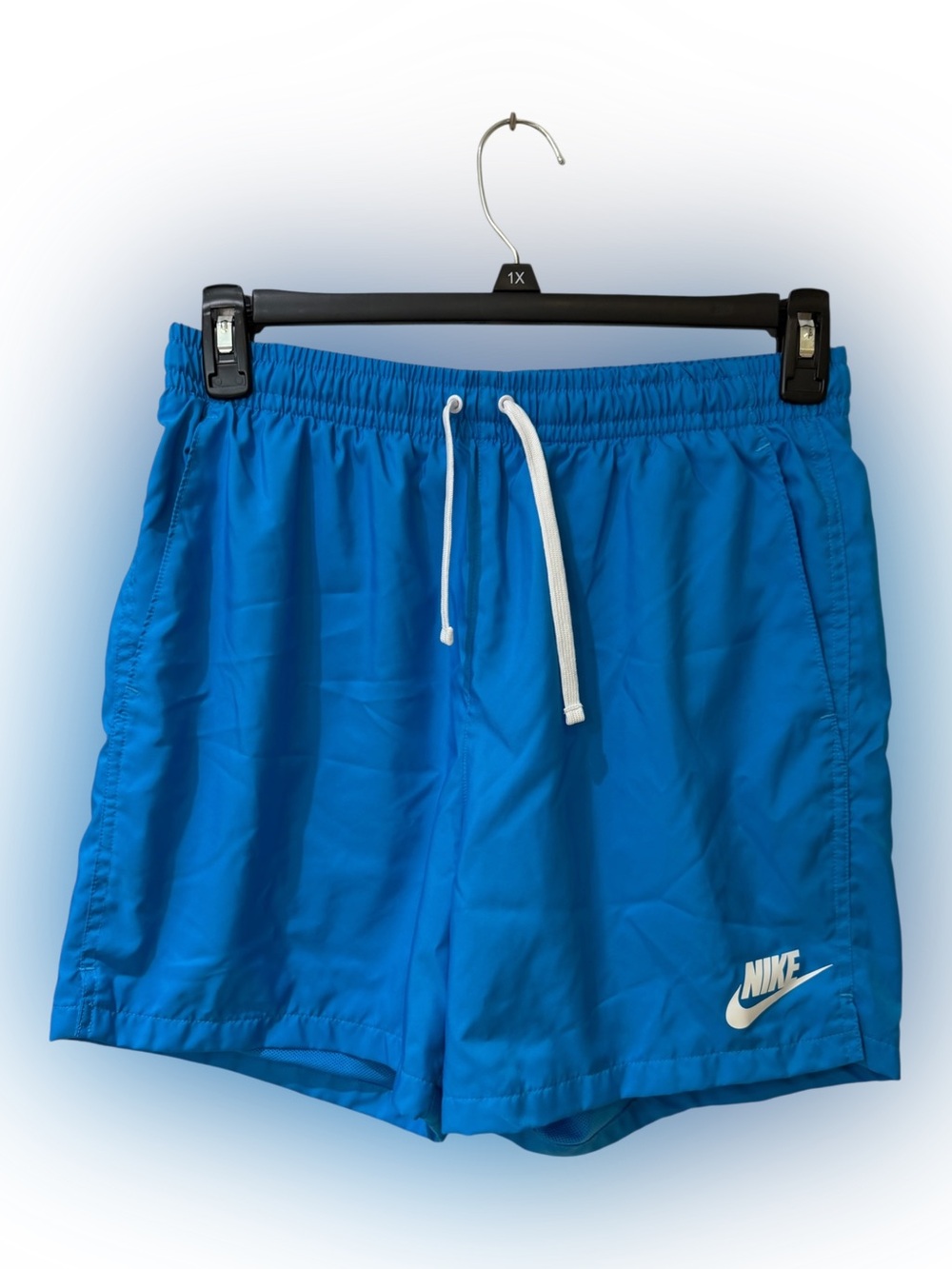 Nike Men's Royal Blue Athletic Shorts with White Drawstring size Large